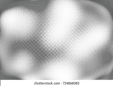 Abstract halftone wave dotted background. Futuristic twisted grunge pattern, dot, circles.  Vector modern optical pop art texture for posters, business cards, cover, labels mock-up, stickers layout