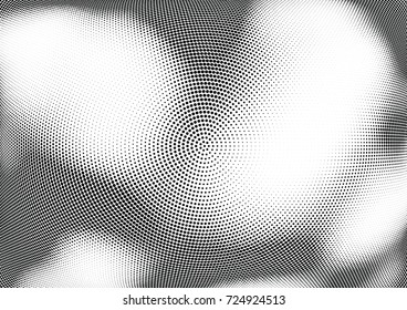 Abstract halftone wave dotted background. Futuristic twisted grunge pattern, dot, circles.  Vector modern optical pop art texture for posters, business cards, cover, labels mock-up, stickers layout
