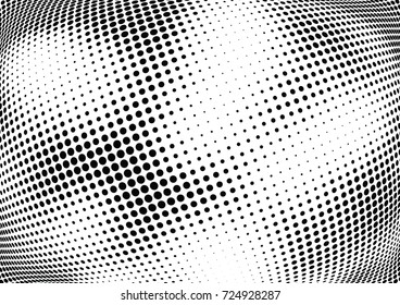 Abstract halftone wave dotted background. Futuristic twisted grunge pattern, dot, circles.  Vector modern optical pop art texture for posters, business cards, cover, labels mock-up, stickers layout