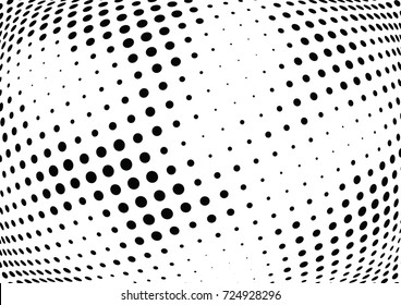 Abstract halftone wave dotted background. Futuristic twisted grunge pattern, dot, circles.  Vector modern optical pop art texture for posters, business cards, cover, labels mock-up, stickers layout