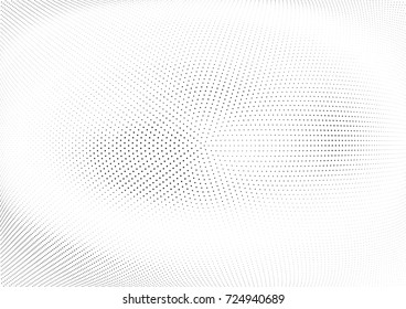 Abstract halftone wave dotted background. Futuristic twisted grunge pattern, stars.  Vector modern optical pop art texture for posters, postcard, grunge cover, labels, vintage sticker mock-up layout