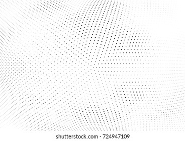 Abstract halftone wave dotted background. Futuristic twisted grunge pattern, stars.  Vector modern optical pop art texture for posters, postcard, grunge cover, labels, vintage sticker mock-up layout