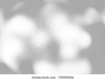 Abstract halftone wave dotted background. Futuristic twisted grunge pattern, dot, circles.  Vector modern optical pop art texture for posters, business cards, cover, labels mock-up, stickers layout