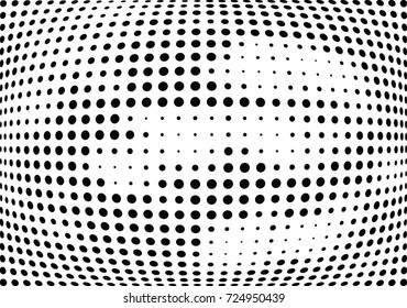 Abstract halftone wave dotted background. Futuristic twisted grunge pattern, dot, circles.  Vector modern optical pop art texture for posters, business cards, cover, labels mock-up, stickers layout