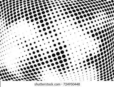 Abstract halftone wave dotted background. Futuristic twisted grunge pattern, dot, circles.  Vector modern optical pop art texture for posters, business cards, cover, labels mock-up, stickers layout