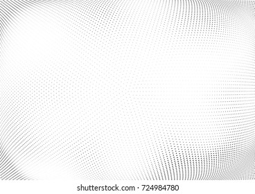 Abstract halftone wave dotted background. Futuristic twisted grunge pattern, dot, circles.  Vector modern optical pop art texture for posters, business cards, cover, labels mock-up, stickers layout