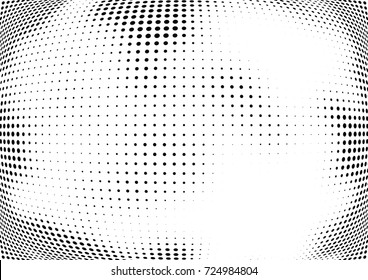 Abstract halftone wave dotted background. Futuristic twisted grunge pattern, dot, circles.  Vector modern optical pop art texture for posters, business cards, cover, labels mock-up, stickers layout