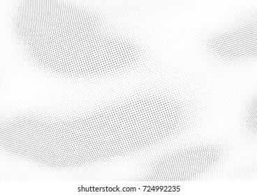 Abstract halftone wave dotted background. Futuristic twisted grunge pattern, stars.  Vector modern optical pop art texture for posters, postcard, grunge cover, labels, vintage sticker mock-up layout