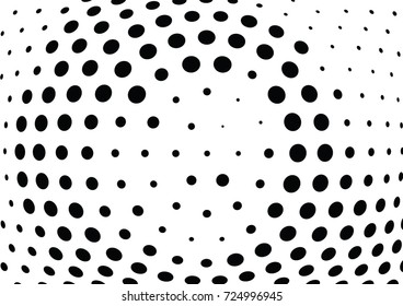 Abstract halftone wave dotted background. Futuristic twisted grunge pattern, dot, circles.  Vector modern optical pop art texture for posters, business cards, cover, labels mock-up, stickers layout