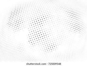 Abstract halftone wave dotted background. Futuristic twisted grunge pattern, stars.  Vector modern optical pop art texture for posters, postcard, grunge cover, labels, vintage sticker mock-up layout