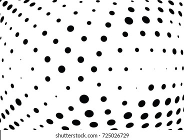 Abstract halftone wave dotted background. Futuristic twisted grunge pattern, dot, circles.  Vector modern optical pop art texture for posters, business cards, cover, labels mock-up, stickers layout