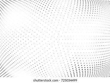 Abstract halftone wave dotted background. Futuristic twisted grunge pattern, dot, circles.  Vector modern optical pop art texture for posters, business cards, cover, labels mock-up, stickers layout