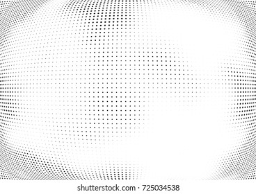 Abstract halftone wave dotted background. Futuristic twisted grunge pattern, dot, circles.  Vector modern optical pop art texture for posters, business cards, cover, labels mock-up, stickers layout