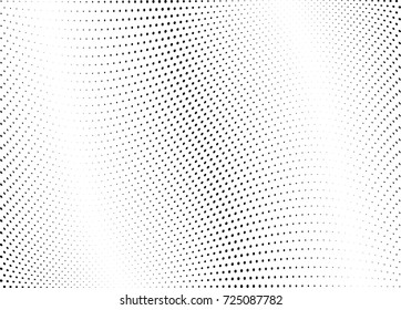 Abstract halftone wave dotted background. Futuristic twisted grunge pattern, dot, circles.  Vector modern optical pop art texture for posters, business cards, cover, labels mock-up, stickers layout