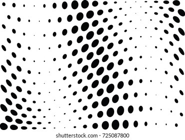 Abstract halftone wave dotted background. Futuristic twisted grunge pattern, dot, circles.  Vector modern optical pop art texture for posters, business cards, cover, labels mock-up, stickers layout