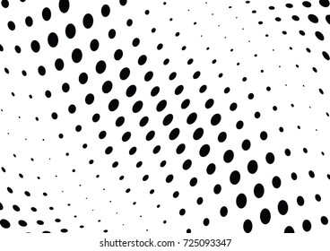Abstract halftone wave dotted background. Futuristic twisted grunge pattern, dot, circles.  Vector modern optical pop art texture for posters, business cards, cover, labels mock-up, stickers layout