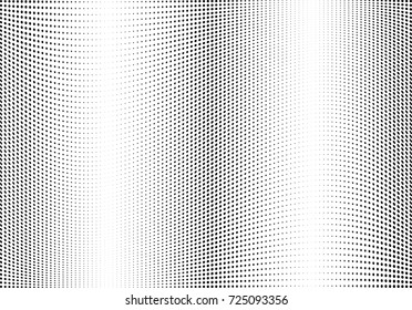 Abstract halftone wave dotted background. Futuristic twisted grunge pattern, dot, circles.  Vector modern optical pop art texture for posters, business cards, cover, labels mock-up, stickers layout