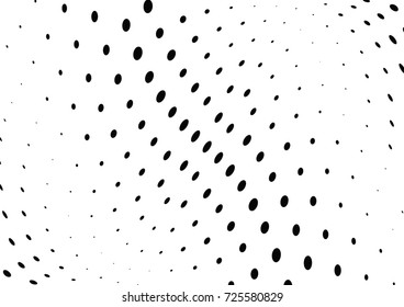 Abstract halftone wave dotted background. Futuristic twisted grunge pattern, dot, circles.  Vector modern optical pop art texture for posters, business cards, cover, labels mock-up, stickers layout