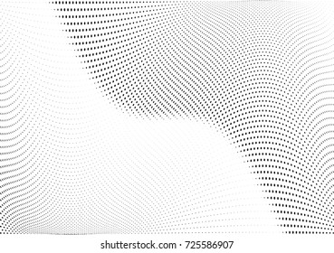 Abstract halftone wave dotted background. Futuristic twisted grunge pattern, dot, circles.  Vector modern optical pop art texture for posters, business cards, cover, labels mock-up, stickers layout