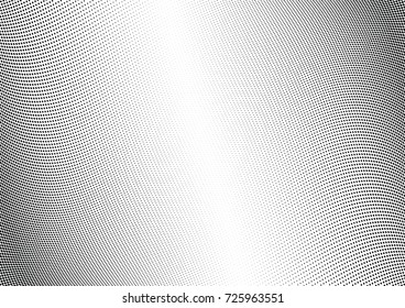 Abstract halftone wave dotted background. Futuristic twisted grunge pattern, dot, circles.  Vector modern optical pop art texture for posters, business cards, cover, labels mock-up, stickers layout