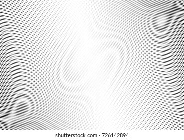 Abstract halftone wave dotted background. Futuristic twisted grunge pattern, dot, circles.  Vector modern optical pop art texture for posters, business cards, cover, labels mock-up, stickers layout