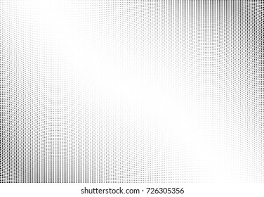 Abstract halftone wave dotted background. Futuristic twisted grunge pattern, dot, circles.  Vector modern optical pop art texture for posters, business cards, cover, labels mock-up, stickers layout