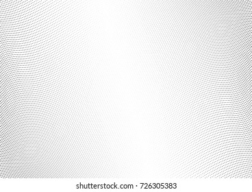 Abstract halftone wave dotted background. Futuristic twisted grunge pattern, dot, circles.  Vector modern optical pop art texture for posters, business cards, cover, labels mock-up, stickers layout