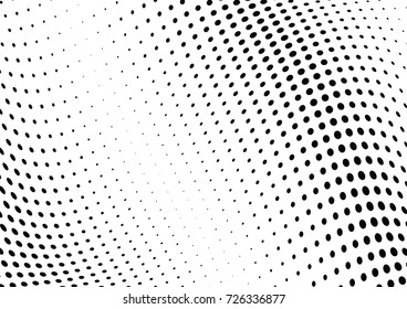 Abstract halftone wave dotted background. Futuristic twisted grunge pattern, dot, circles.  Vector modern optical pop art texture for posters, business cards, cover, labels mock-up, stickers layout