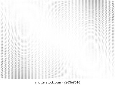Abstract halftone wave dotted background. Futuristic twisted grunge pattern, dot, circles.  Vector modern optical pop art texture for posters, business cards, cover, labels mock-up, stickers layout