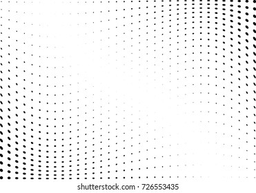 Abstract halftone wave dotted background. Futuristic twisted grunge pattern, dot, circles.  Vector modern optical pop art texture for posters, business cards, cover, labels mock-up, stickers layout