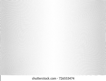Abstract halftone wave dotted background. Futuristic twisted grunge pattern, dot, circles.  Vector modern optical pop art texture for posters, business cards, cover, labels mock-up, stickers layout