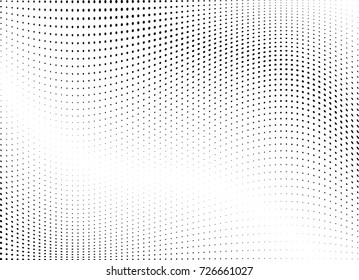 Abstract halftone wave dotted background. Futuristic twisted grunge pattern, dot, circles.  Vector modern optical pop art texture for posters, business cards, cover, labels mock-up, stickers layout