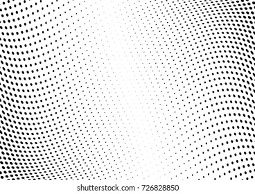 Abstract halftone wave dotted background. Futuristic twisted grunge pattern, dot, circles.  Vector modern optical pop art texture for posters, business cards, cover, labels mock-up, stickers layout