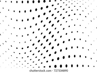 Abstract halftone wave dotted background. Futuristic twisted grunge pattern, dot, circles.  Vector modern optical pop art texture for posters, business cards, cover, labels mock-up, stickers layout