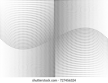 Abstract halftone wave dotted background. Futuristic twisted grunge pattern, dot, circles.  Vector modern optical pop art texture for posters, business cards, cover, labels mock-up, stickers layout