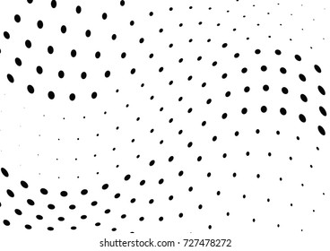 Abstract halftone wave dotted background. Futuristic twisted grunge pattern, dot, circles.  Vector modern optical pop art texture for posters, business cards, cover, labels mock-up, stickers layout