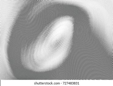 Abstract halftone wave dotted background. Futuristic twisted grunge pattern, dot, circles.  Vector modern optical pop art texture for posters, business cards, cover, labels mock-up, stickers layout