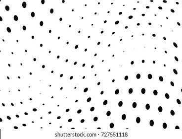 Abstract halftone wave dotted background. Futuristic twisted grunge pattern, dot, circles.  Vector modern optical pop art texture for posters, business cards, cover, labels mock-up, stickers layout
