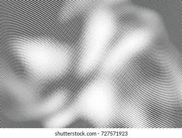 Abstract halftone wave dotted background. Futuristic twisted grunge pattern, dot, circles.  Vector modern optical pop art texture for posters, business cards, cover, labels mock-up, stickers layout