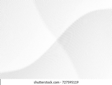 Abstract halftone wave dotted background. Futuristic twisted grunge pattern, dot, circles.  Vector modern optical pop art texture for posters, business cards, cover, labels mock-up, stickers layout
