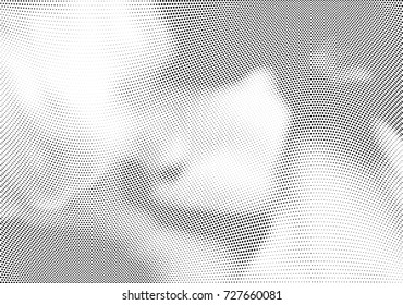 Abstract halftone wave dotted background. Futuristic twisted grunge pattern, dot, circles.  Vector modern optical pop art texture for posters, business cards, cover, labels mock-up, stickers layout