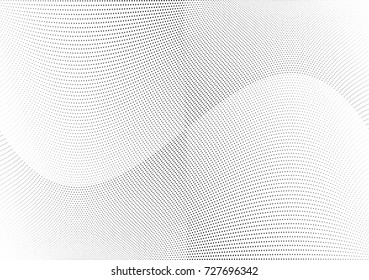 Abstract halftone wave dotted background. Futuristic twisted grunge pattern, dot, circles.  Vector modern optical pop art texture for posters, business cards, cover, labels mock-up, stickers layout