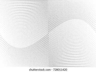 Abstract halftone wave dotted background. Futuristic twisted grunge pattern, dot, circles.  Vector modern optical pop art texture for posters, business cards, cover, labels mock-up, stickers layout