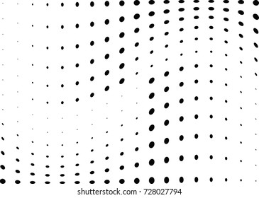 Abstract halftone wave dotted background. Futuristic twisted grunge pattern, dot, circles.  Vector modern optical pop art texture for posters, business cards, cover, labels mock-up, stickers layout