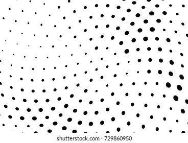 Abstract halftone wave dotted background. Futuristic twisted grunge pattern, dot, circles.  Vector modern optical pop art texture for posters, business cards, cover, labels mock-up, stickers layout