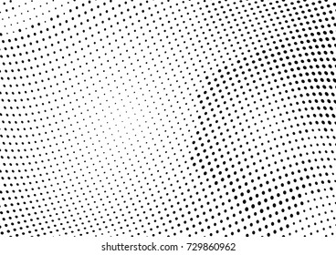 Abstract halftone wave dotted background. Futuristic twisted grunge pattern, dot, circles.  Vector modern optical pop art texture for posters, business cards, cover, labels mock-up, stickers layout