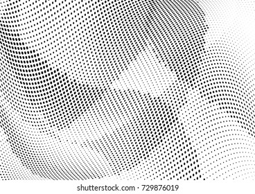 Abstract halftone wave dotted background. Futuristic twisted grunge pattern, dot, circles.  Vector modern optical pop art texture for posters, business cards, cover, labels mock-up, stickers layout
