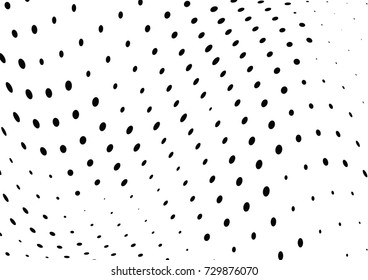 Abstract halftone wave dotted background. Futuristic twisted grunge pattern, dot, circles.  Vector modern optical pop art texture for posters, business cards, cover, labels mock-up, stickers layout