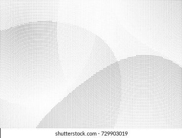 Abstract halftone wave dotted background. Futuristic twisted grunge pattern, dot, circles.  Vector modern optical pop art texture for posters, business cards, cover, labels mock-up, stickers layout