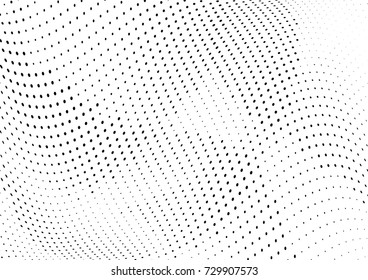 Abstract halftone wave dotted background. Futuristic twisted grunge pattern, dot, circles.  Vector modern optical pop art texture for posters, business cards, cover, labels mock-up, stickers layout